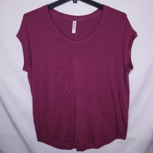 ATHLETA Womens Maroon Performance Shirt LARGE Cloudlight Stratus